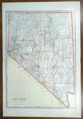Mapa NEVADA 1912 22"X15" ~ Antiguo Antiguo Original Black Rock Desert Burning Man NV Foto 1 de 4