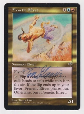 Blue Signed Frenetic Efreet MP Mirage Artist Thomas Gianni MTG Reserved List! - Image 1 of 2