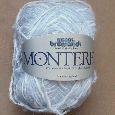 9 мотков Monterey от Brunswick (45% хлопок/30% акрил/22% мохер/3% нейлон) синий - Изображение 1 из 4