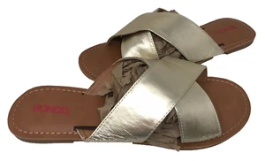 Bongo Women's Lila Criss Cross Gold Comfort Slip On Dress Sandals Size:9 203H - Picture 1 of 5