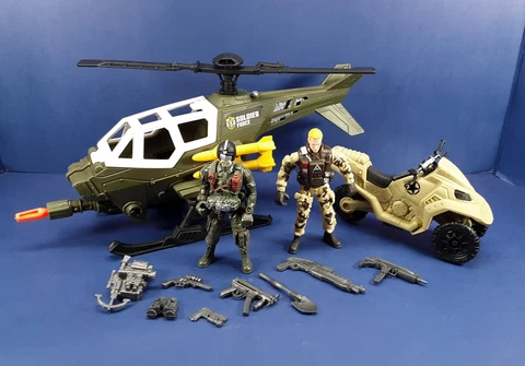 SOLDIER FORCE - Helicopter and ATV loose - 1/18th scale with figures Cover