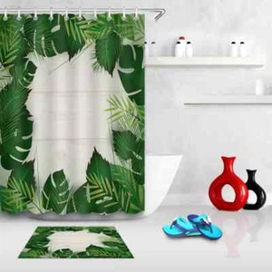 Surrounded Leaves Waterproof Bath Polyester Shower Curtain Liner Water Resistant - Imagen 1 de 8