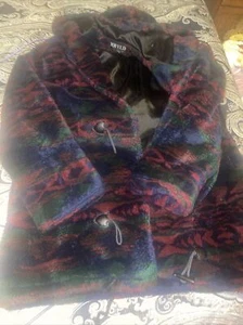 Vtg USA Made Jofeld Women M Southwest Aztec Hooded Duffle Coat- - Picture 1 of 7