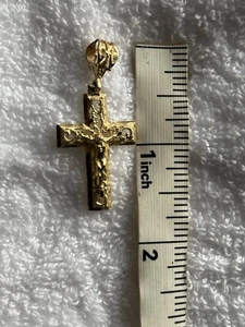 14K YELLOW SOLID GOLD CRUCIFIX CROSS TOTAL WEIGHT 2.85GRAMS 1.5” See Photos - Picture 1 of 11