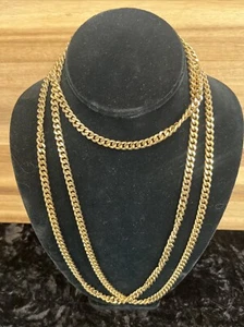 Vintage Gold Monet Signed Long Necklace W/ Clasp Multi Ways To Style - Picture 1 of 5