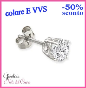 ORECCHINI IN ORO BIANCO CON DIAMANTI NATURALI E VVS 0.70 CARATI CERTIFICATO - Imagen 1 de 4