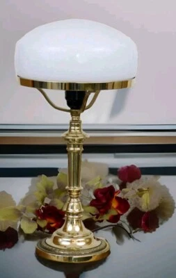 Tischlampe Messing Pilz Lampe AURUM Jugendstil Schreibtischlampe Antik Stil Deko - Bild 1 von 4