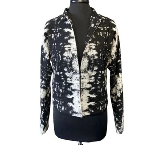 Classiques Entier Black White Print Wool Blend Lined Jacket Size Medium 1080 - Picture 1 of 8