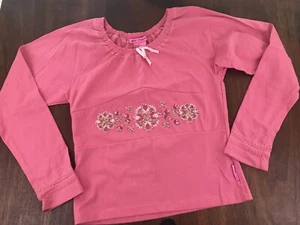 Betsey Johnson Girls Size L/14 Salmon-Pink  vintage beaded top - Picture 1 of 5