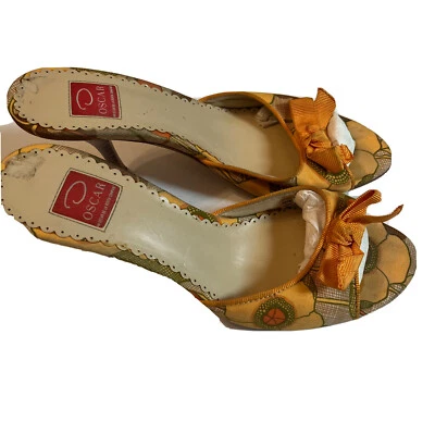 Oscar De La Renta женщин Sz 7,5 М Flora мул слайд насос Summer весело бант дизайнер - Изображение 1 из 4