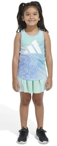 Adidas BLUE/GREEN Toddler Girl Ombre Tank Top & Skort Set, US 2T - Picture 1 of 4