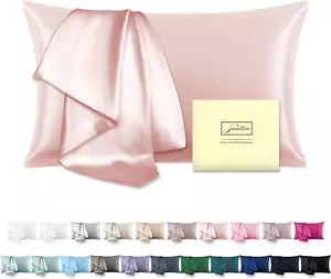 1pc Mulberry Silk Pillow Cases Standard Size Silk Soft Pillowcase with Zipper - Picture 1 of 13