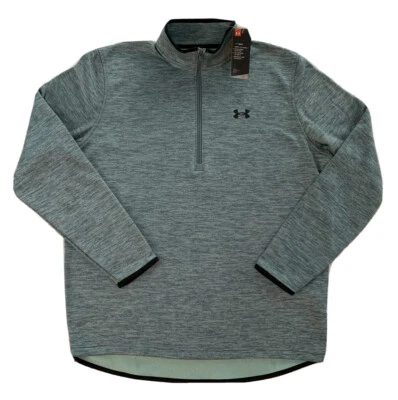 Under Armour Men's SweaterFleece 1/2 Zip Pullover Mock 1357145 Blue Green 2XL - Image 1 of 4