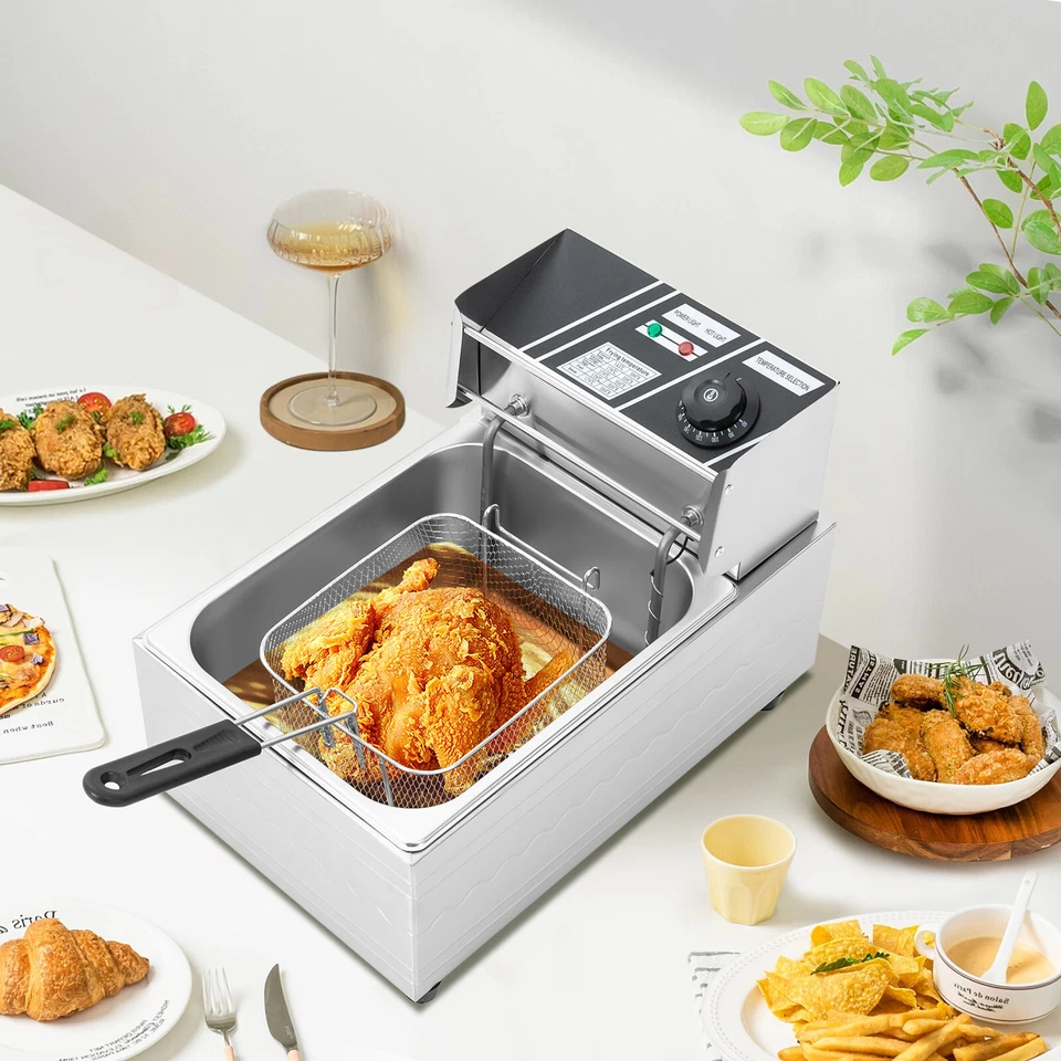 Oil Deep Fryer Deep Fryer 6L Stainless Steel 2500W Professional Kitchen Cold Zone Deep Fryer - Image 1 of 4