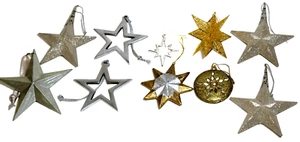 Christmas Ornaments Stars Silver Gold Metal Resin Collection 10 - Picture 1 of 9