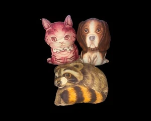 VTG 1960's CAT RACCOON HOUND Pillows Lot Cut N Sew Cranston Fabric RARE HTF - Picture 1 of 4