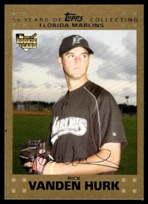 2007 Topps Updates & Highlights Gold /2007 Rick Vanden Hurk Rookie Florida - Image 1 of 2