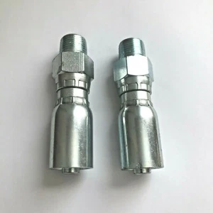 Accesorios de prensado de manguera hidráulica giratoria MPT de 3/8" de 2 piezas para manguera de 3/8" - Imagen 1 de 3