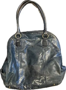 Hobo International Distressed Blue Leather Large Tote Bag With Shoulder Handles - Bild 1 von 9