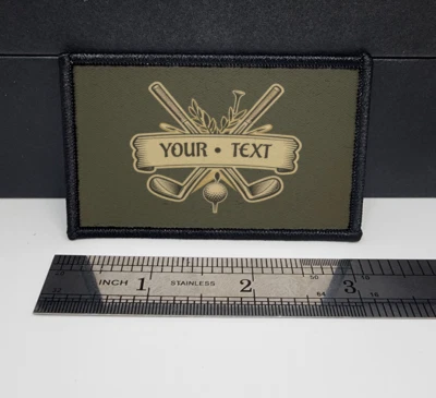 Custom Green Golf Country Club Crest "Your Text" Morale Patch Tactical 3x2 - Image 1 of 2