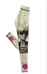 Barbie X Andy Warhol Newspaper leggings Electric Rose Ron Robinson POP Size M - Picture 1 of 8