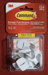 (12-Pk) Command Small Wire Hooks Plastic White 17067-12ES - Picture 1 of 4