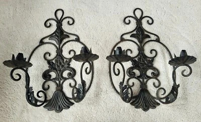 Southern Living Set 2 чугунные настенные свечи бра бронза кованое железо шервуд - Изображение 1 из 4