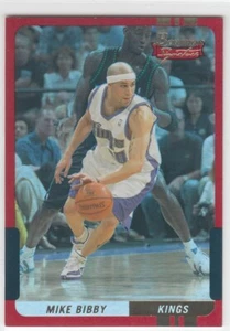 2004-05 Mike Bibby Bowman Signature RED FOIL Parallel /50 - #92 Kings Arizona - Picture 1 of 1
