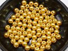 500 Pcs 6mm Plastic Faux Pearl Round Beads Gold Imitation Pearl