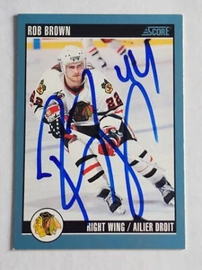 1992-93 Score Canadian ROB BROWN Signed Card #244 - Picture 1 of 2