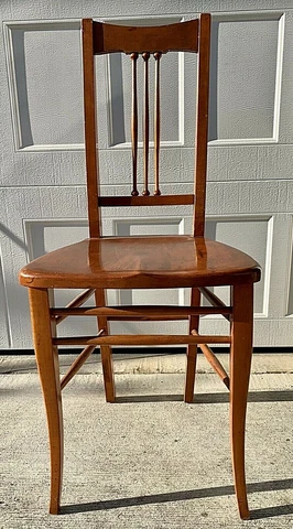 Conant & Ball Co, Solid Maple Side Chair, Boston Paper Label, 3 Ball Spindles Cover