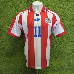2000 2001 2002 PARAGUAY HOME FOOTBALL SHIRT "11" MATCH ISSUE XL 8.5/10 - Picture 1 of 23