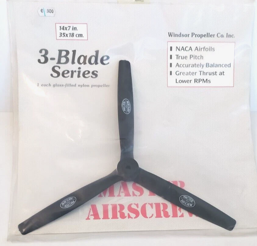 MASTER AIRSCREW 3 BLADE SERIES NYLON PROPELLER  ELICA A 3 PALE 35x18 cm  MA1470T - Immagine 1 di 1