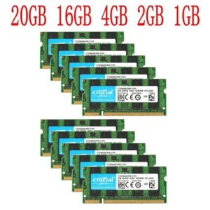 20GB 16GB 8GB 4GB 2GB 1GB DDR2-800Mhz PC2-6400S memoria portatile per Crucial IT - Picture 1 of 18