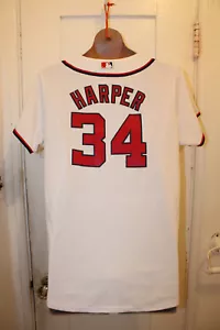 MAJESTIC Cool Base Washington Nationals Bryce Harper #34 Jersey Women's XL - Picture 1 of 4