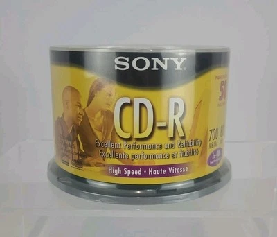 Sony High Speed 50 Pack CD-R Disc  1x-48x / 700 MD / 80 Min  New Factory Sealed - Image 1 of 4
