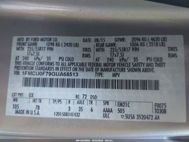 2016 Ford Escape ABS Control Module 4DR SUV 2.50L Used 66K Miles OEM - Image 1 of 4