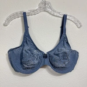 Wacoal Bügel-BH hellblau Spitze ungefüttert Größe 36D 851205 - Bild 1 von 10