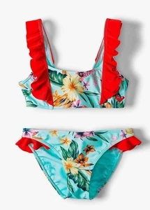 NWT Roxy x Disney Little Mermaid Heritage Floral Athletic Swim Set Girls 8 - Picture 1 of 6