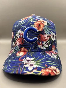 Chicago Cubs Hat Cap SnapBack Blue Floral Print New Era 9fifty MLB - Picture 1 of 10