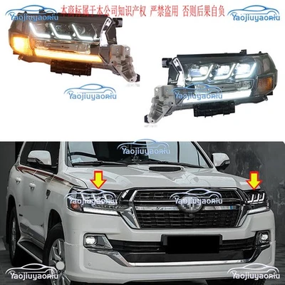 LED Headlight Assembly Front Lamps Fit For Toyota Land Cruiser 2016-2021 A Pair - Imagem 1 de 4