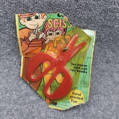 Tijeras de juguete de plástico de cocodrilo vintage Chemtoy K-Kids Kmart rojas nuevas stock antiguo Foto 1 de 4