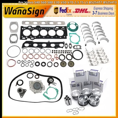 Engine Rebuild Kit For Volvo S40 S60 S80 C30 V50 V70 2.5L T5 L5 B5254T7 B5254T3 - Image 1 of 4