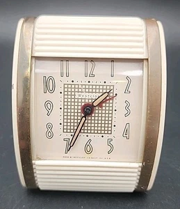 Vtg Westclox Keywound Travel Alarm Clock Roll Top Art Deco Working Condition - Picture 1 of 18