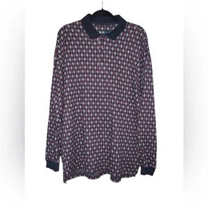 Vintage NWT R&R Casuals Mens Long Sleeve Polo Shirt Size Large - Picture 1 of 6