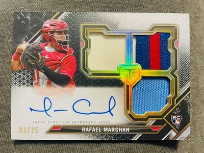 2021 Topps Triple Threads Rafael Marchan RC Auto Autograph Jersey Patch /25 Rare - Image 1 of 2