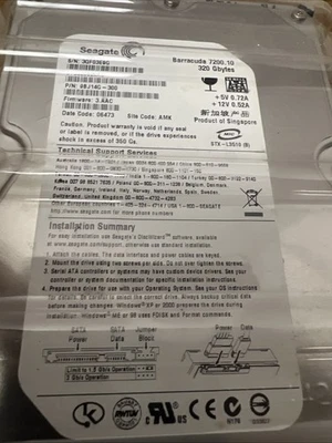 Seagate BarraCuda 7200.10 ST332620 as7200 RPM 320 GB Foto 1 de 4