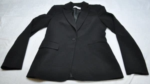 Calvin Klein Blazer Womens 2 Black One Button Suit Jacket Office Career Formal - Picture 1 of 11