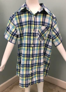 NWT The Children's Place Boys' S/S Plaid Button Down Shirt Sz Small 5/6 - Picture 1 of 8