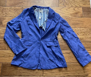 NEW! Womens Love Riche Blue/Purple One Button Jacket Size Medium Dressy Business - Picture 1 of 11